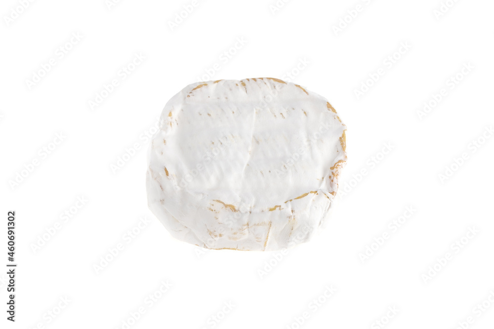 Camembert on a white background. Camembert cheese close-up on a white background.