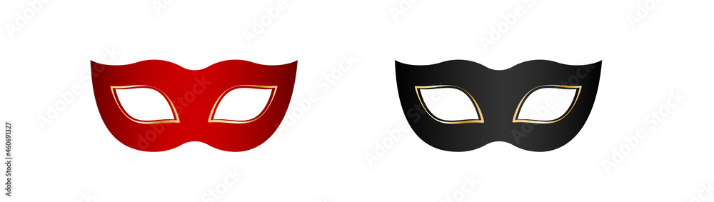 Pair of carnival masks on white background, vector illustration