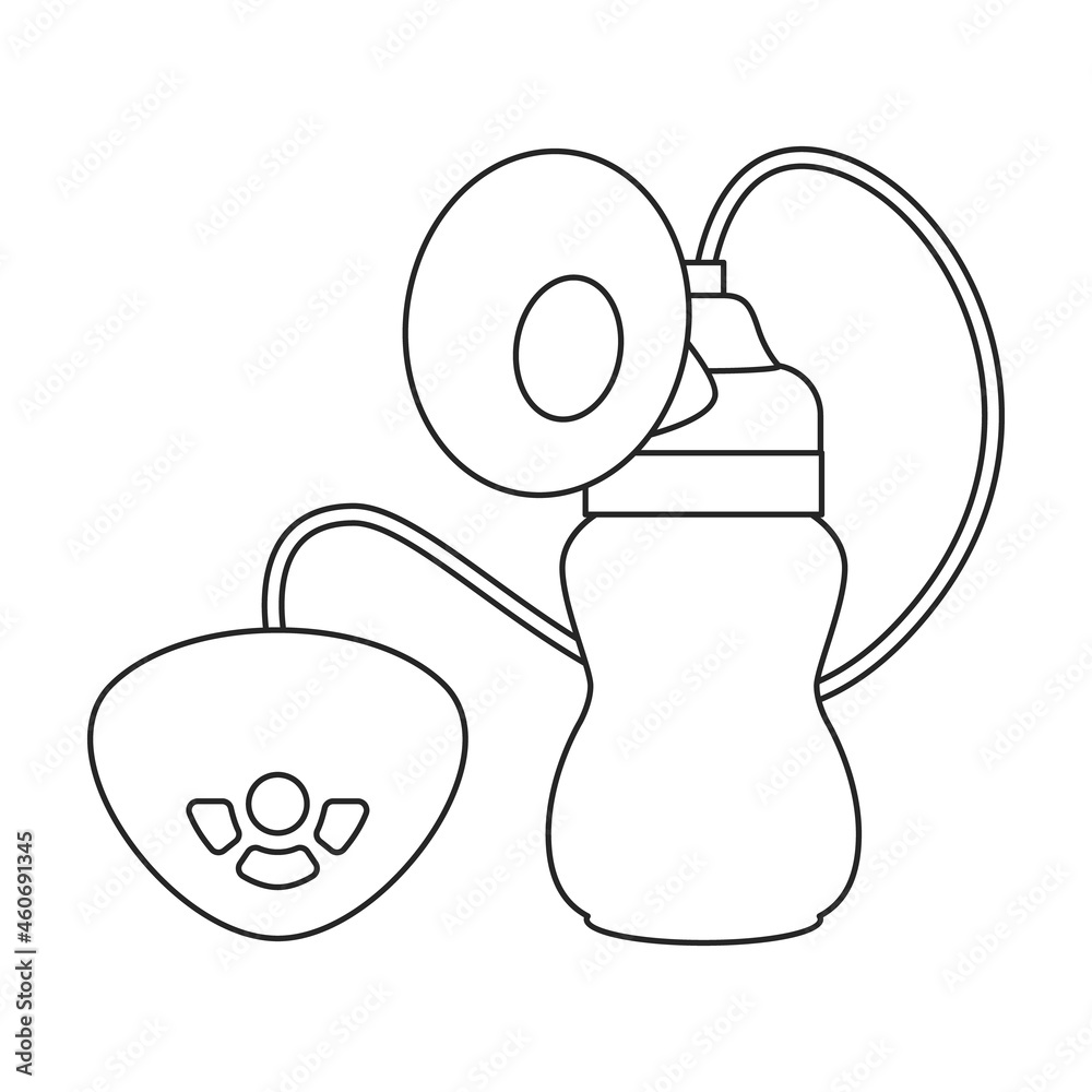 Fototapeta premium Breast pump vector icon.Outline vector icon isolated on white background breast pump.