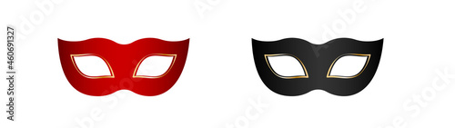 Obraz na płótnie Pair of carnival masks on white background, vector illustration w salonie