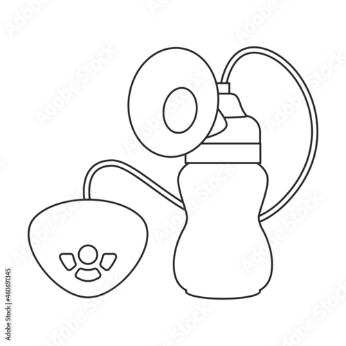 Breast pump vector icon.Outline vector icon isolated on white background breast pump.