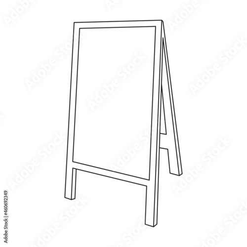 Easel vector outline icon. Vector illustration easel on white background. Isolated outline illustration icon of canvas on stand .