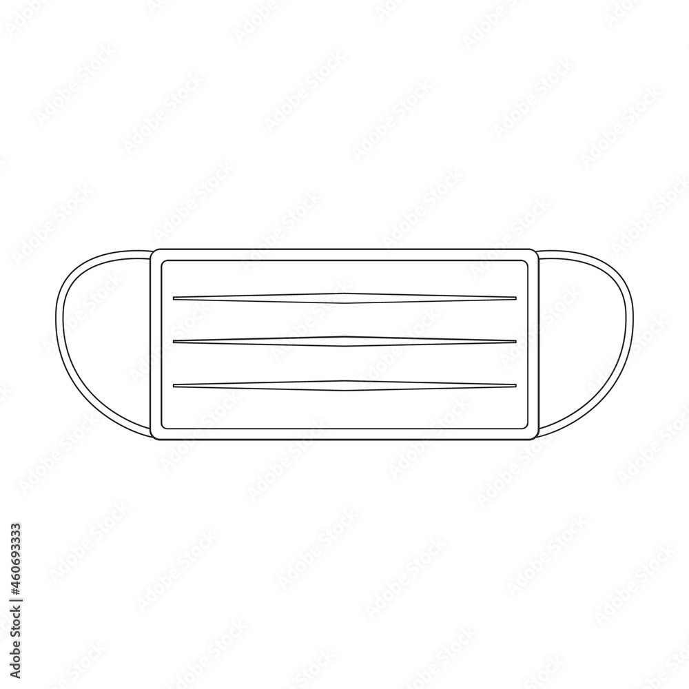 Mask medical vector outline icon. Vector illustration protection face of doctor on white background. Isolated outline illustration icon of mask medical . Mask medical vector outline icon. Vector illustration protection face of doctor on white background. Isolated outline illustration icon of mask medical .