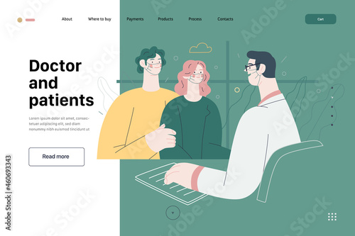 Doctor and patients - medical insurance web template