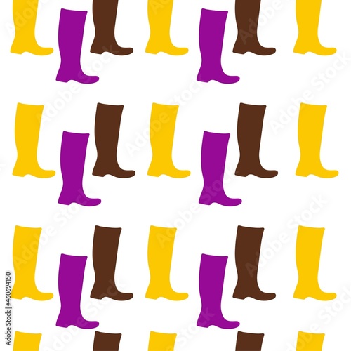 Seamless pattern rubber high boots