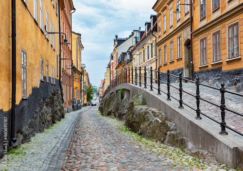 Picturesque street with cob...