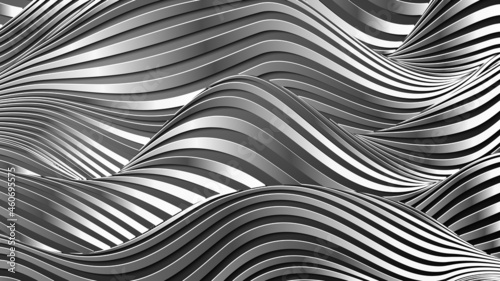 Silver waves pattern. Stainless steel background vector. EPS 10