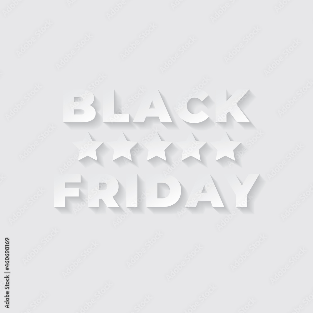 Black Friday Sale Unstuck Paper Style Logo with Lettering and Five Stars as Friday Sign or Symbol - White Shadows on White Background - Gradient Graphic Design Black Friday Sale Unstuck Paper Style Logo with Lettering and Five Stars as Friday Sign or Symbol - White Shadows on White Background - Gradient Graphic Design
