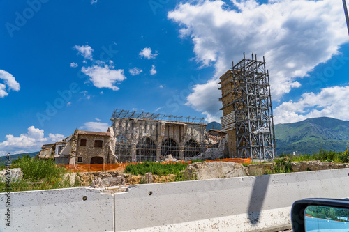 The center of Amatrice at July 2020 after the earthquake of central Italy 2016 photo