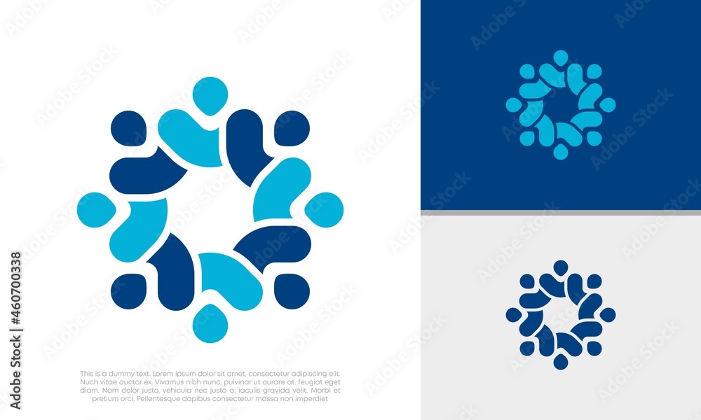 Obraz premium Human Resources Consulting Company, Global Community Logo. Social Networking logo designs.