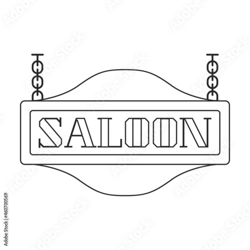 Western saloon vector icon.Outline vector icon isolated on white background western saloon.