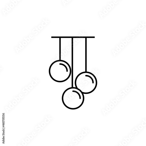 chandelier line icon Decoration set