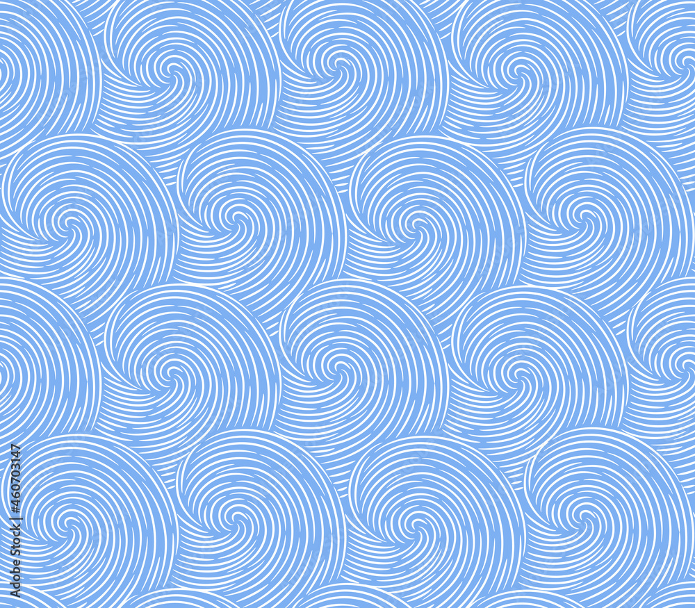 Abstract vector seamless  background with  blue waves