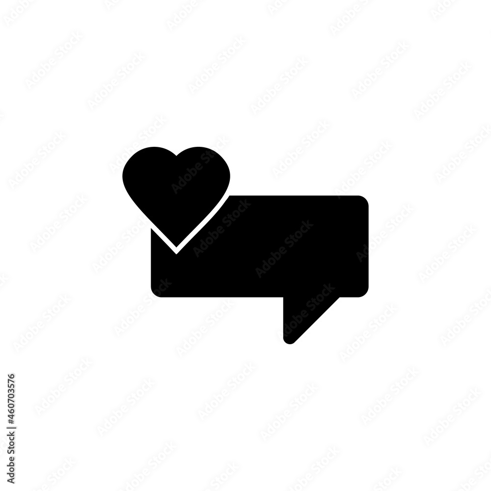 heart on a conversation bubble icon in feedback set heart on a conversation bubble icon in feedback set