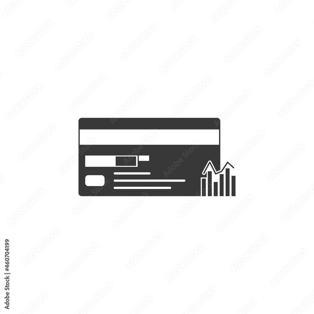Bank card, chart icon in finance analysis set Bank card, chart icon in finance analysis set