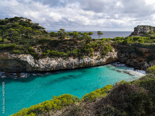 View on the breathtaking scenery of the bay Caló des Moro - Mallorca