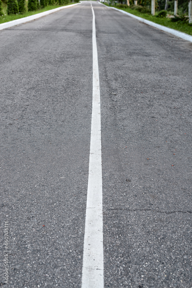 An empty road with a dividing strip