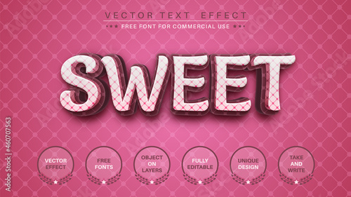 Sweet - editable text effect, font style. 