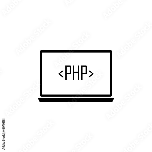 laptop, php icon in IT set