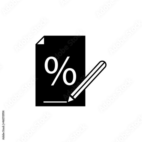 piece of paper, percent sign icon in Loan Related set