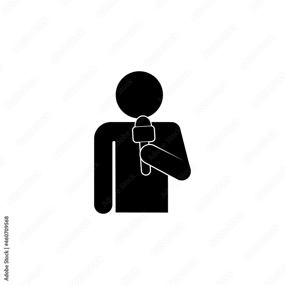 reporter, microphone icon in Media, Press set reporter, microphone icon in Media, Press set
