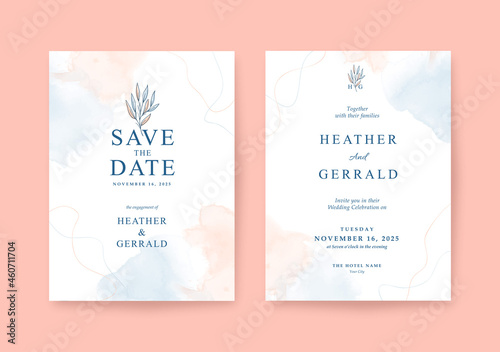 Sweet Romantic minimalist wedding invitation template