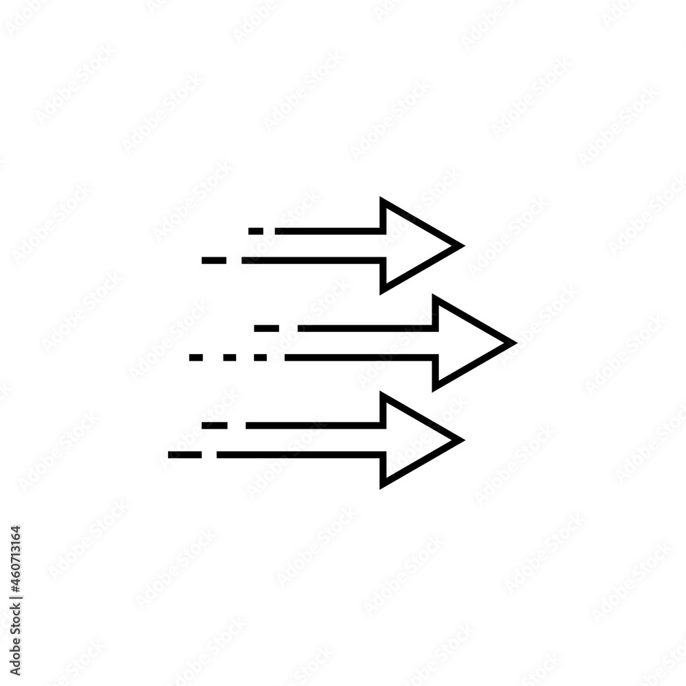 Three forward arrows icon in Transition set - obrazy, fototapety, plakaty 