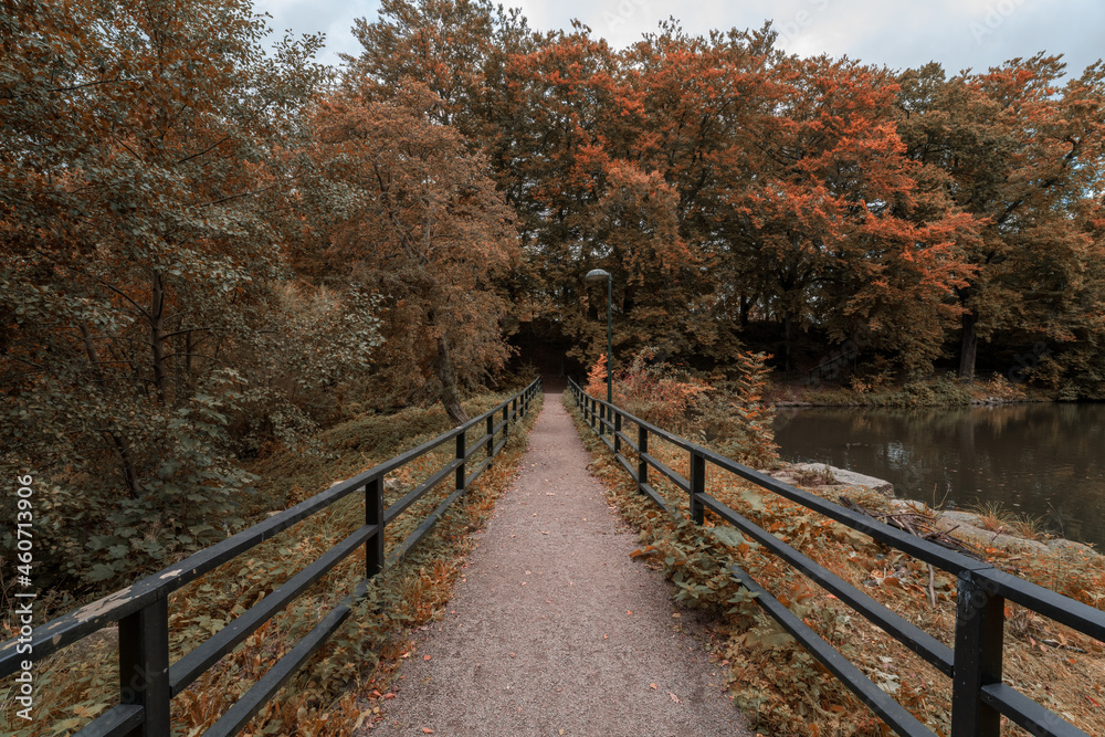 Walking path in Jordbodalen, a beautiful and popular public park with water in Helsingborg, Sweden. Walking path in Jordbodalen, a beautiful and popular public park with water in Helsingborg, Sweden.