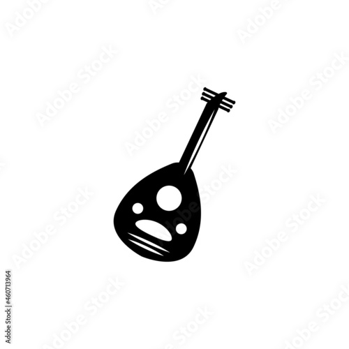 Musical instrument saz icon in Turkish set