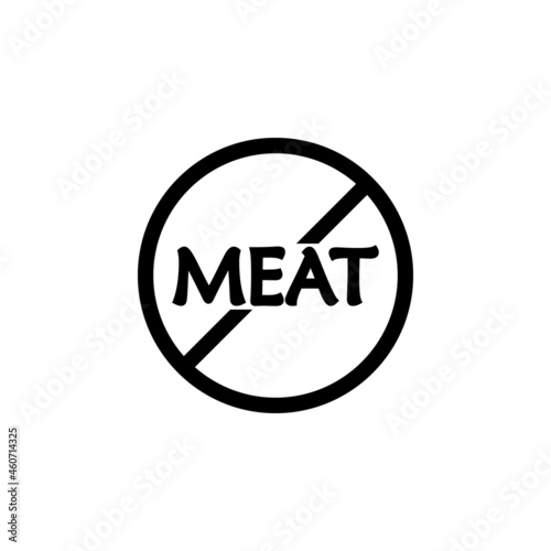 the word meat in the ban icon in Vegan set