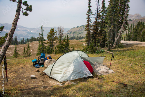 Camping on the Teton Crest Trail, Grand Teton National Park, Wyoming, USA © raquelm.