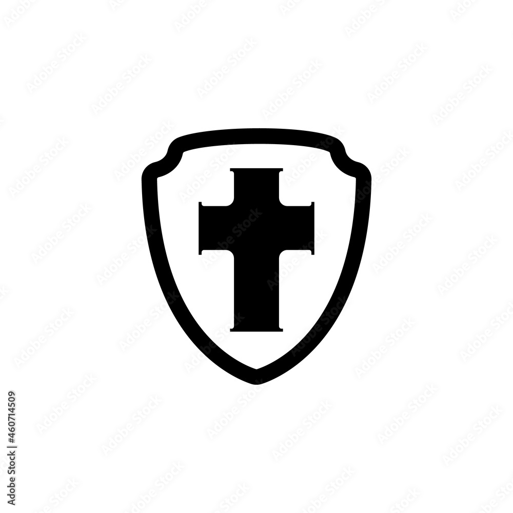 Fototapeta premium shield with cross icon in Vikings set