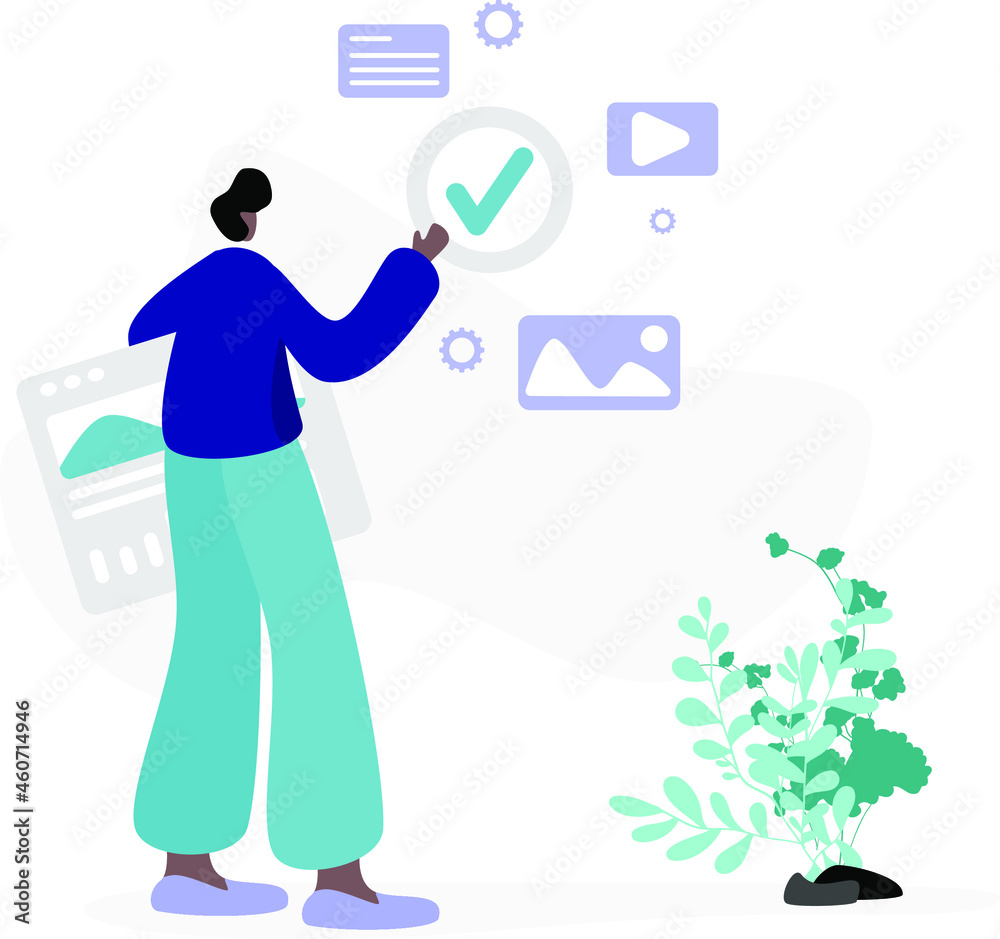 Content Curation flat illustration concept Social Media, minimal modern style, perfect for landing pages, templates, UI, web, mobile app, posters, banners, flyers, development. vector Content Curation flat illustration concept Social Media, minimal modern style, perfect for landing pages, templates, UI, web, mobile app, posters, banners, flyers, development. vector
