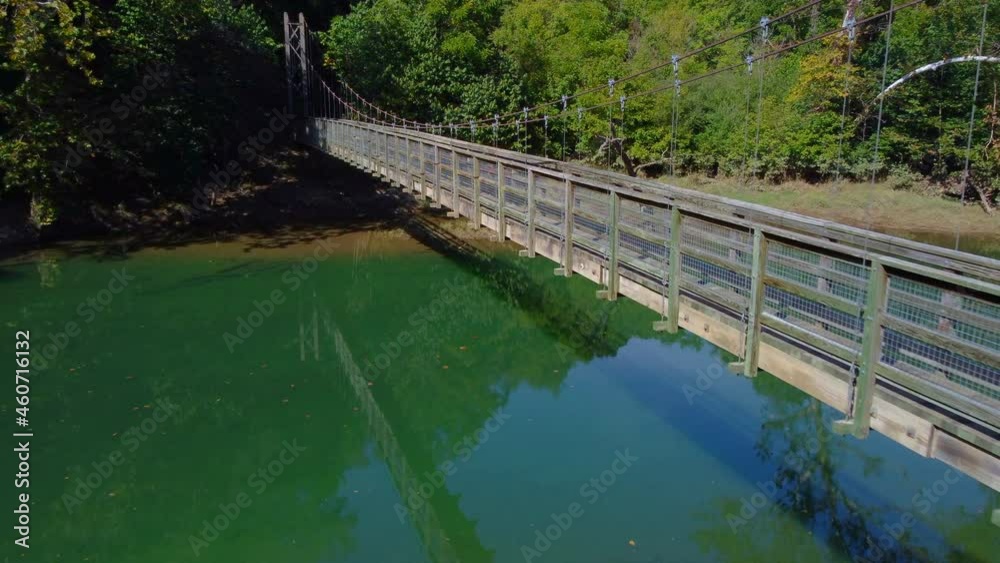 Suspension Bridge - Virginia - River - Hiking Trail Suspension Bridge - Virginia - River - Hiking Trail
