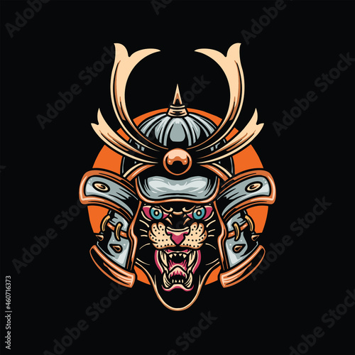 panther tattoo illustration vector design