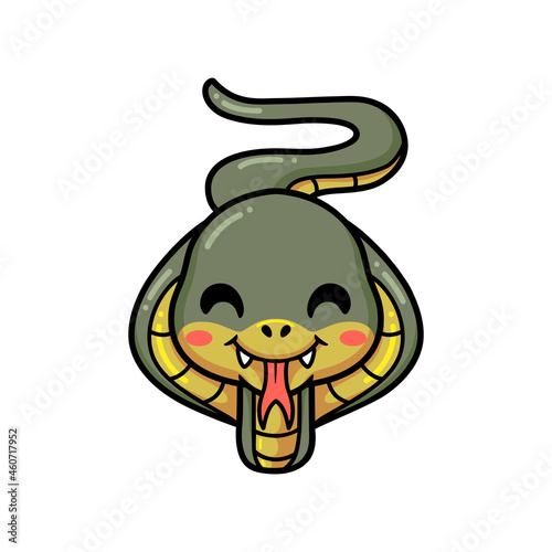 Cute little cobra snake cartoon