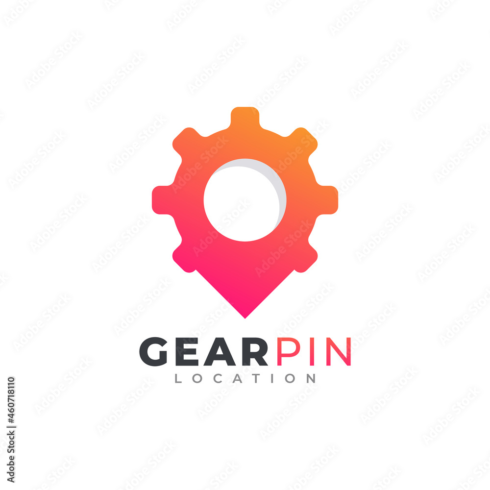 Gear Map Point Location Logo Template Design Vector Gear Map Point Location Logo Template Design Vector