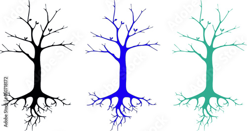 Vector árboles invernales. Silueta de planta, naturaleza y ecología. 