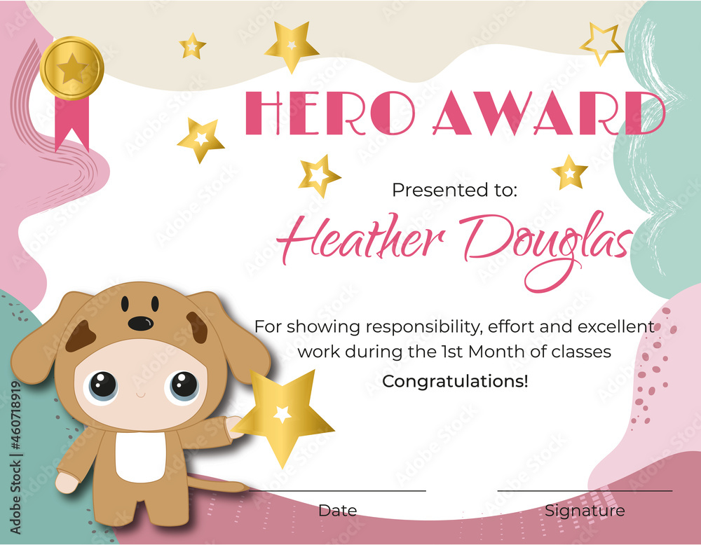Hero Award Diploma for School Kids
