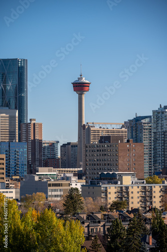 Calgary's urban downtown in autumn