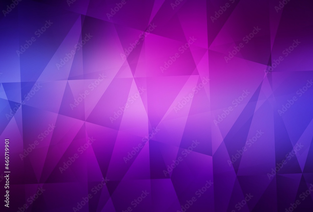 Obraz premium Light Purple, Pink vector shining triangular background.