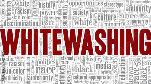 Whitewashing vector illustration word cloud isolated on white background.
