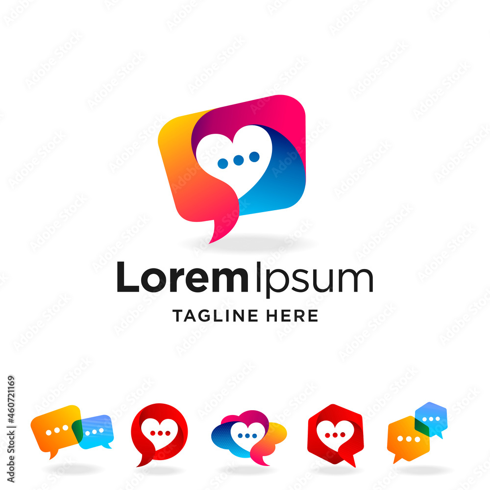 conversation logo set, with multiple concept conversation logo set, with multiple concept