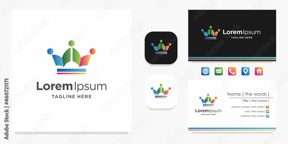 Crown icon concept logo inspiration and business card Crown icon concept logo inspiration and business card