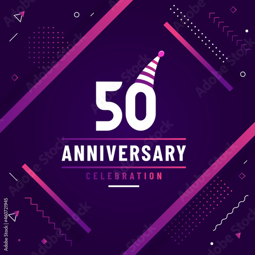 50 years anniversary greetings card, 50 anniversary celebration background free colorful vector.