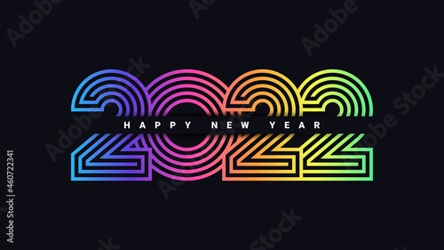 Colorful happy new year 2022 background
