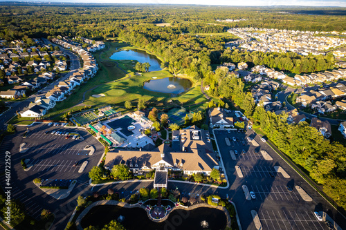 Aerial Drone of Sunset Real Estate in New Jersey