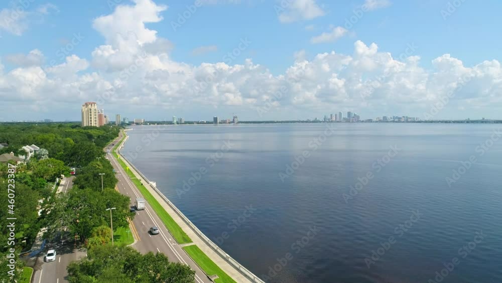 aerial view of Tampa Bay and Downtown Tampa from Bayshore aerial view of Tampa Bay and Downtown Tampa from Bayshore