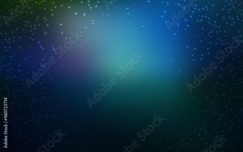 Dark BLUE vector background with galaxy stars. Blurred decorative design in simple style with galaxy stars. Pattern for astronomy websites.