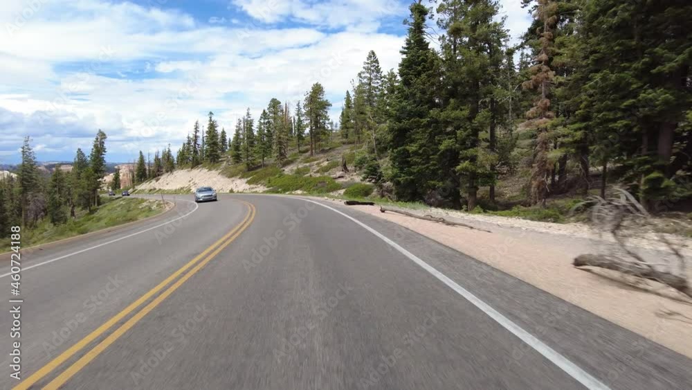 Driving Plate Bryce Canyon Scenic Drive Northbound Multicam Set 02 Front View Yovimpa Point Utah Southwest USA Driving Plate Bryce Canyon Scenic Drive Northbound Multicam Set 02 Front View Yovimpa Point Utah Southwest USA